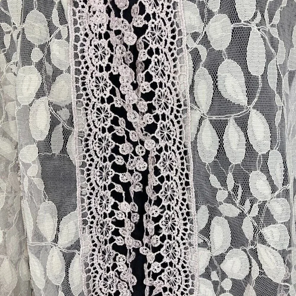 Pretty Persuasions Sheer Scarf Mesh Gray Dainty Feminine Wedding Elegant Grandma